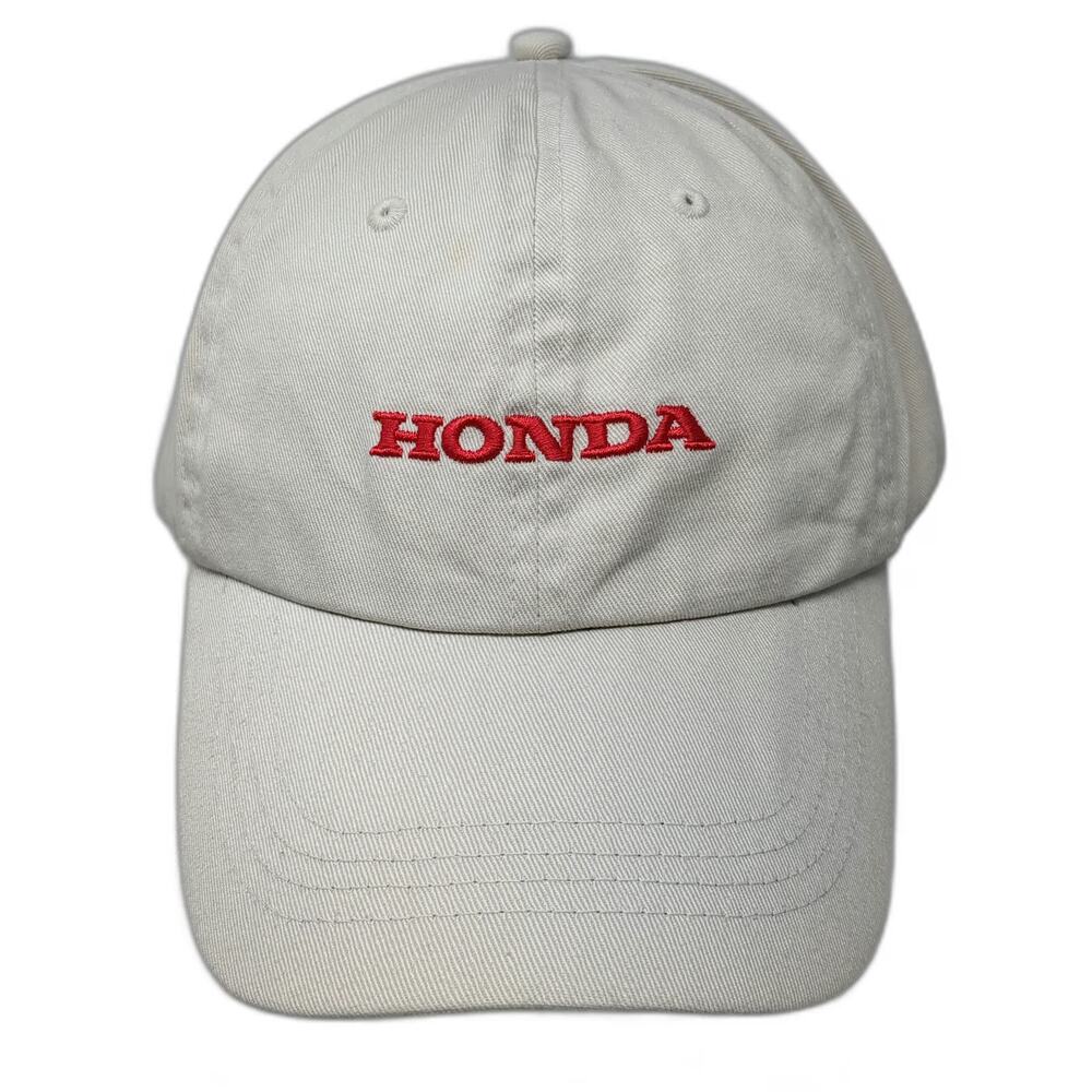 Hit Wear Baseball Cap Beige Red Blue One Size Honda Logo Embroidered Cotton Hat
